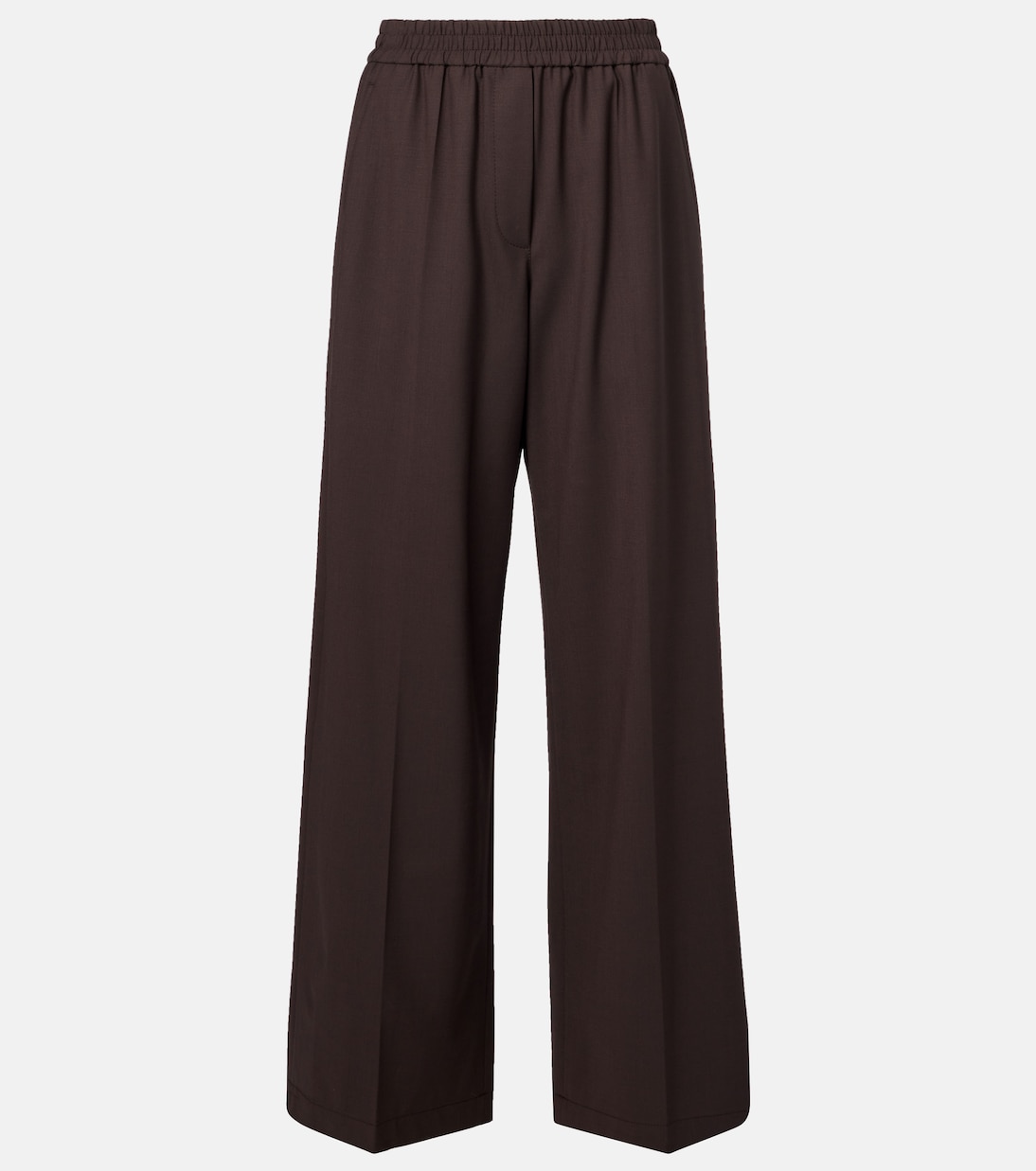 울 블렌드 하이라이즈 와이드 팬츠 | Brunello Cucinelli