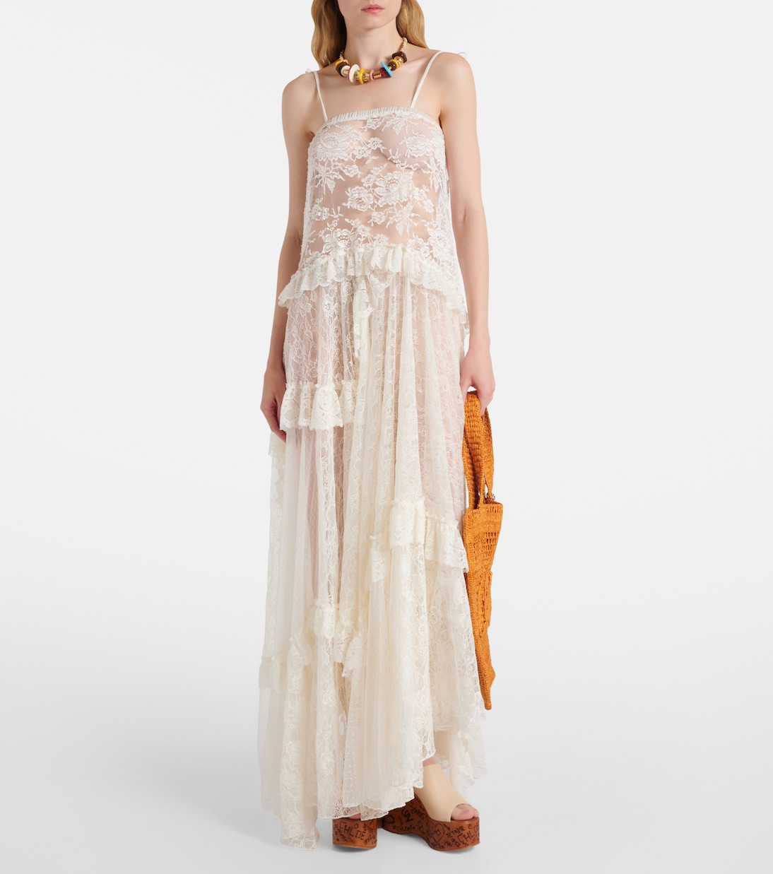 Maxime debossed leather wedges | Chloé