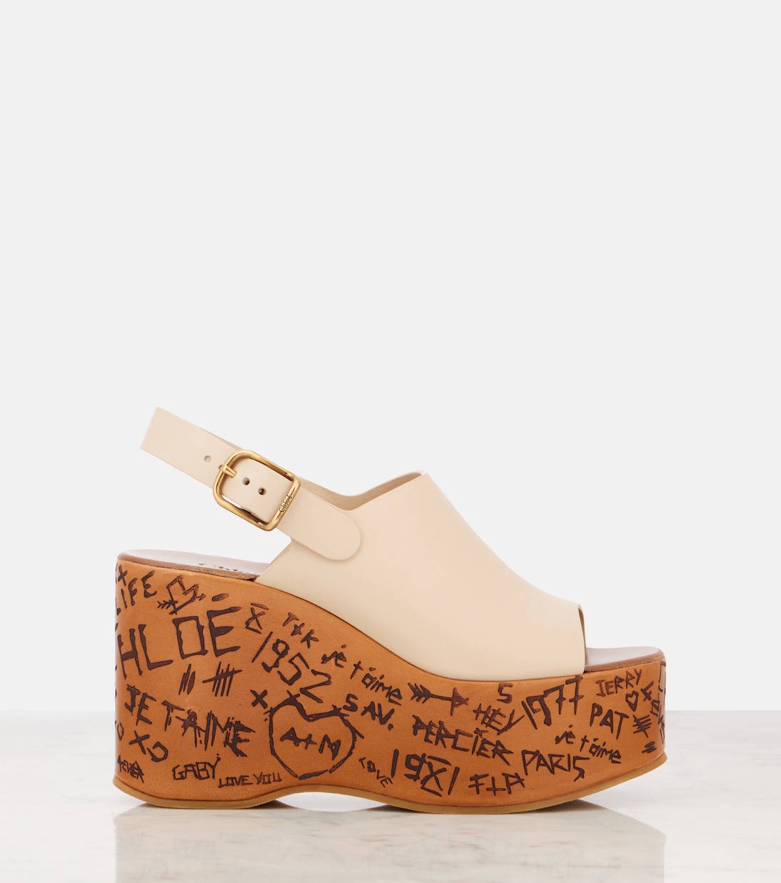 Maxime debossed leather wedges | Chloé