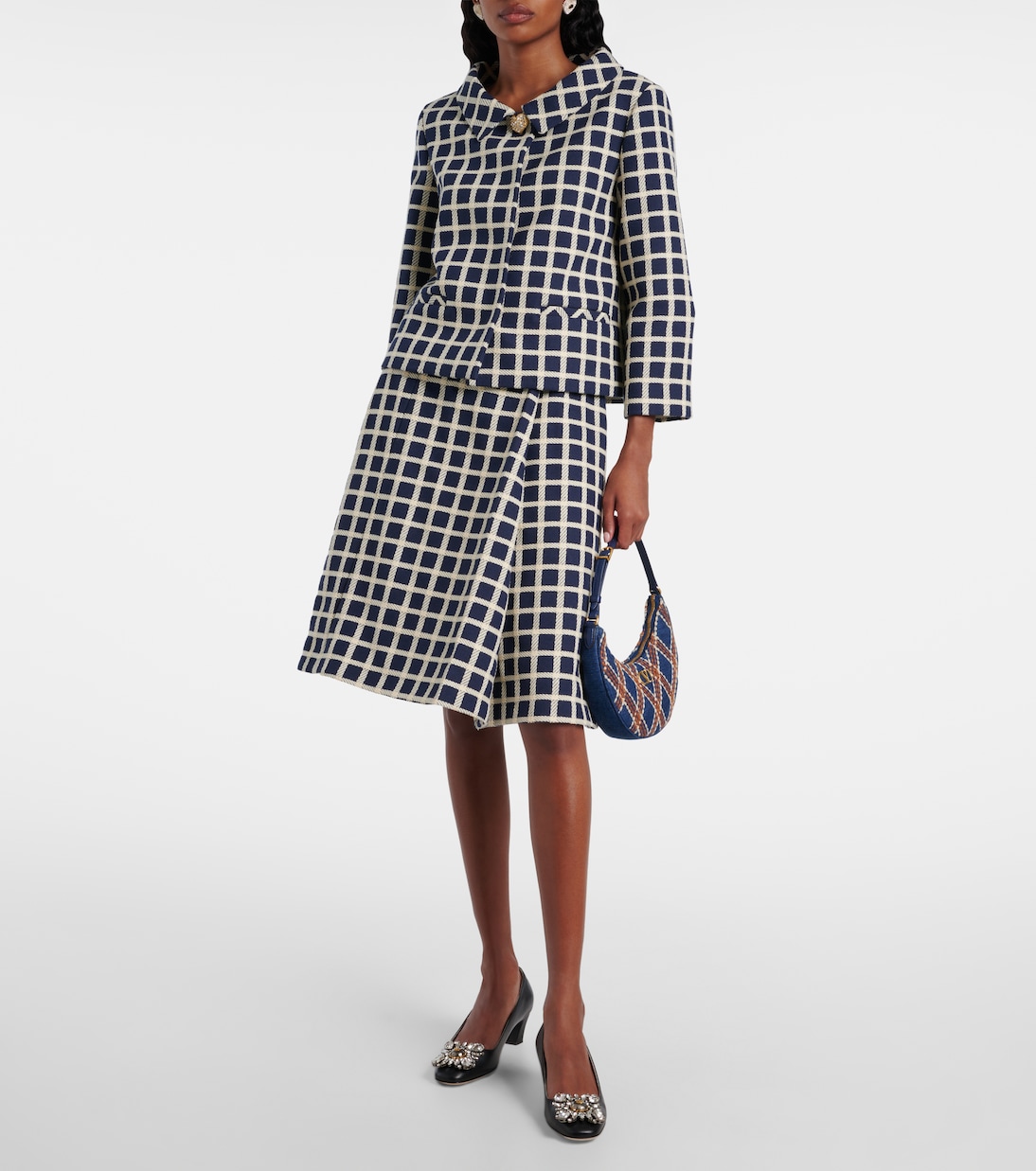 Bestickte Schultertasche Quiltie 67 aus Denim | Valentino Garavani