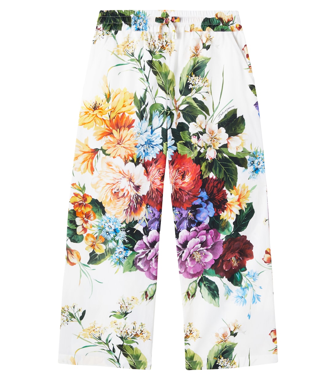 Floral cotton poplin palazzo pants  | Dolce&Gabbana Kids