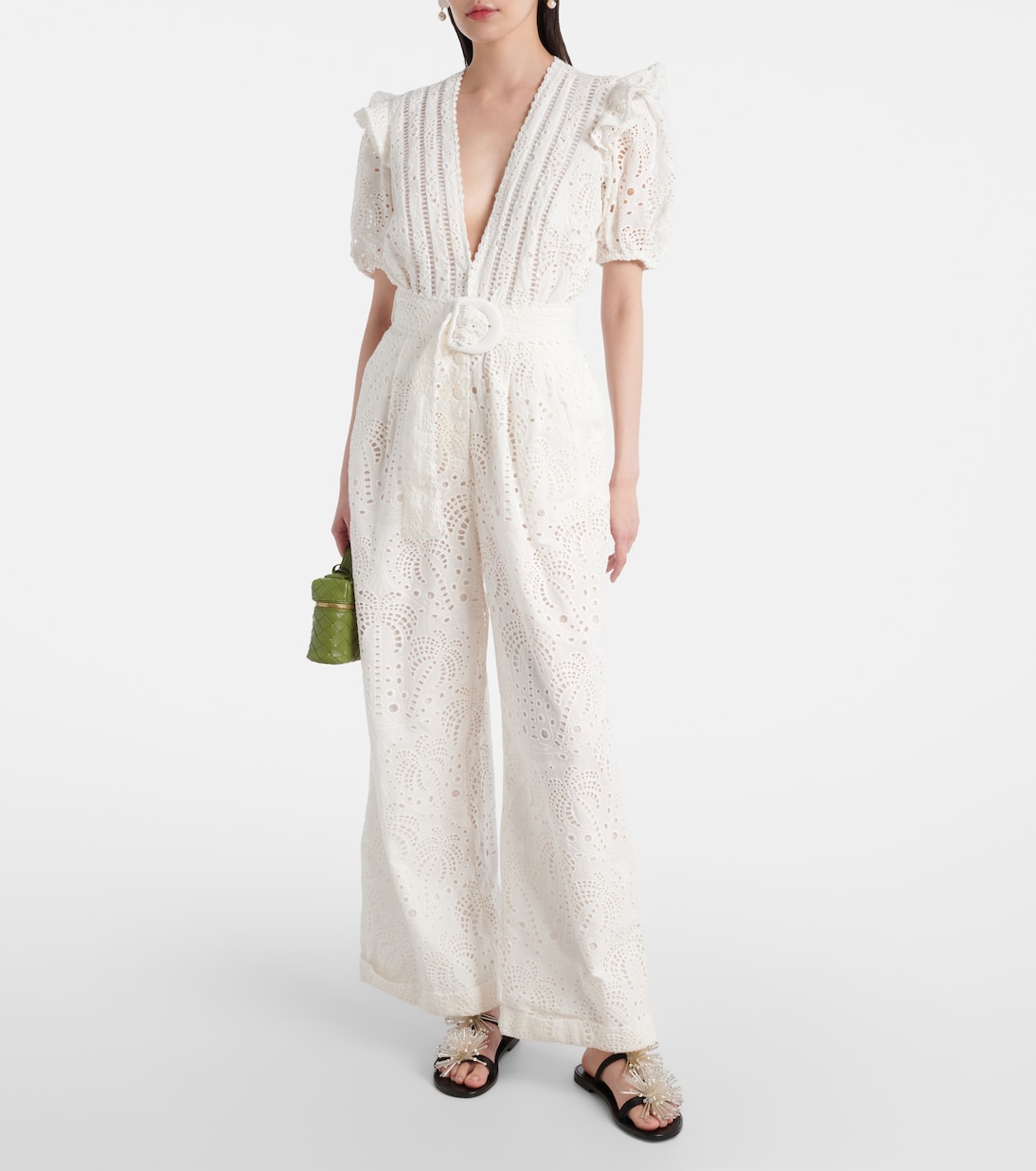 Broderie anglaise cotton jumpsuit  | Farm Rio