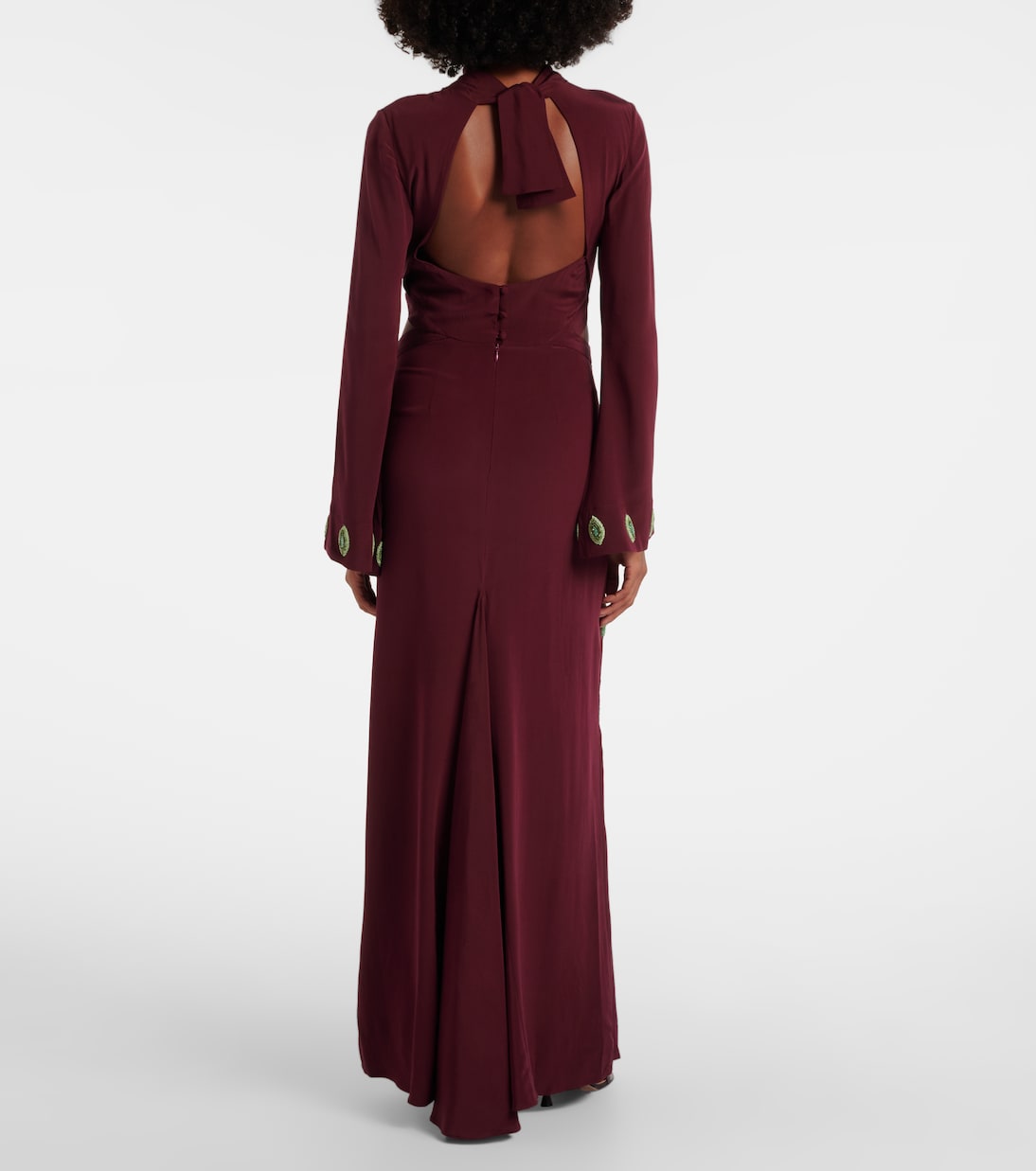 Abito lungo Aurora Magica in seta con perline | Johanna Ortiz