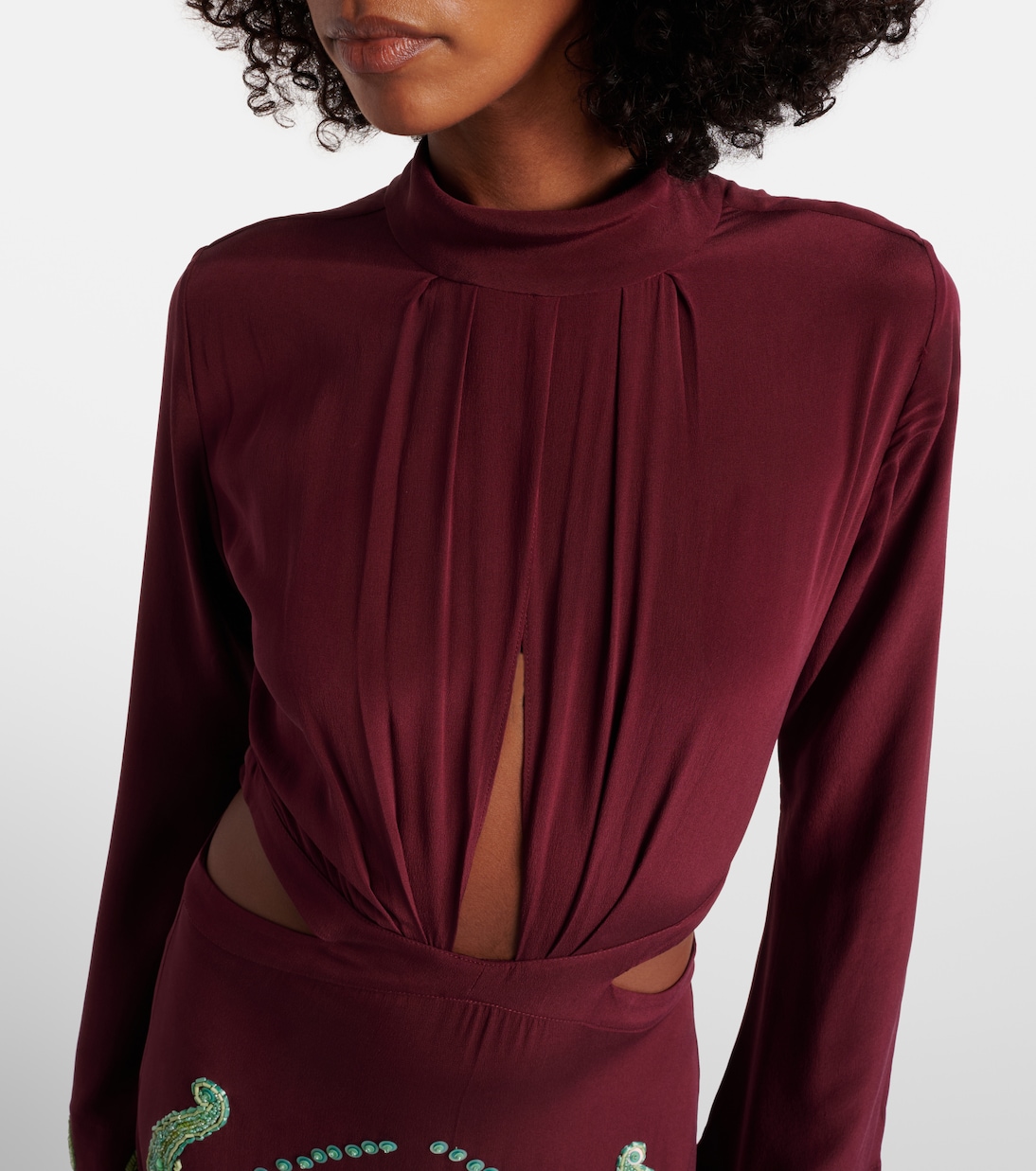 Abito lungo Aurora Magica in seta con perline | Johanna Ortiz