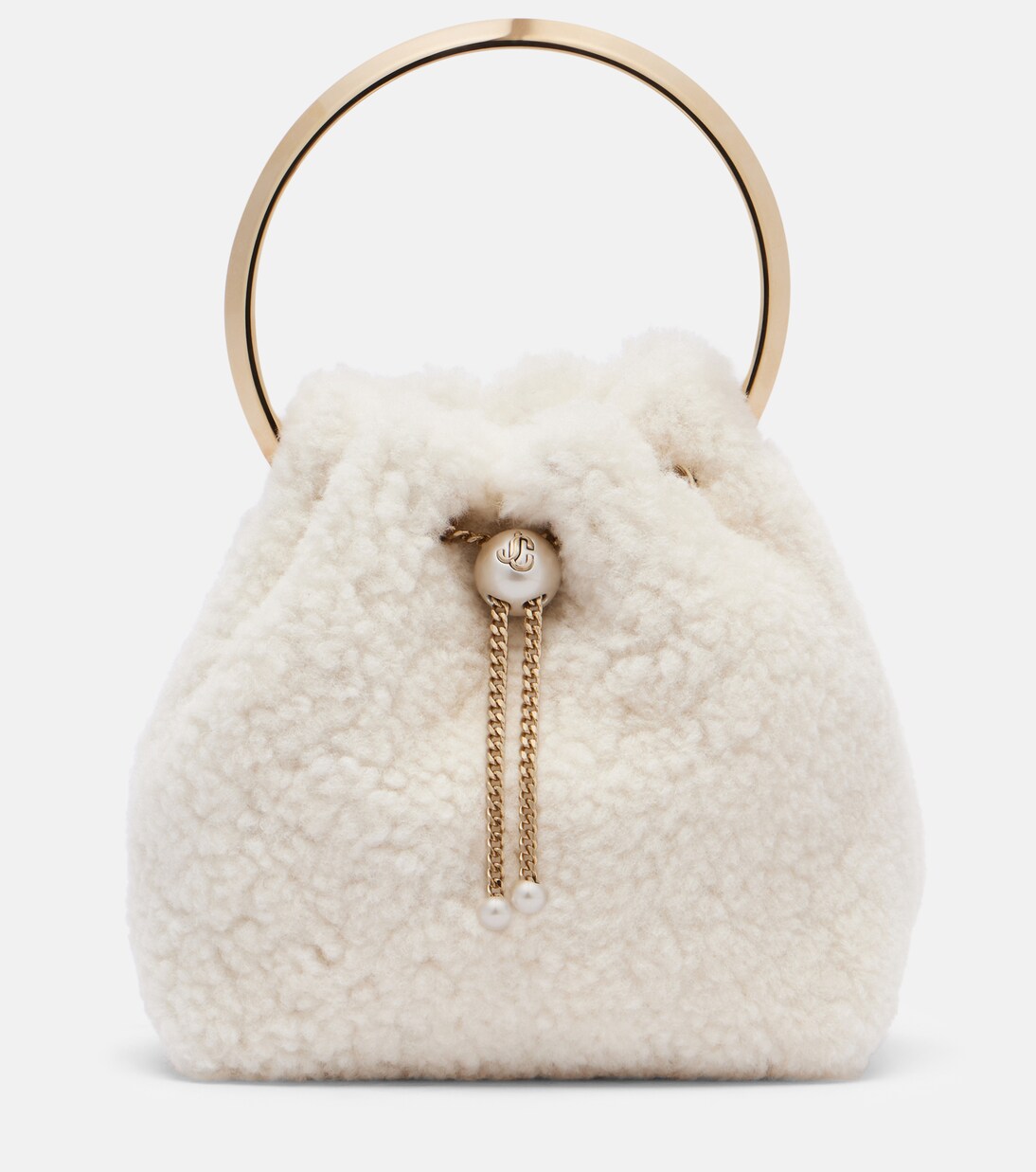 Bon Bon Small shearling bucket bag | Jimmy Choo