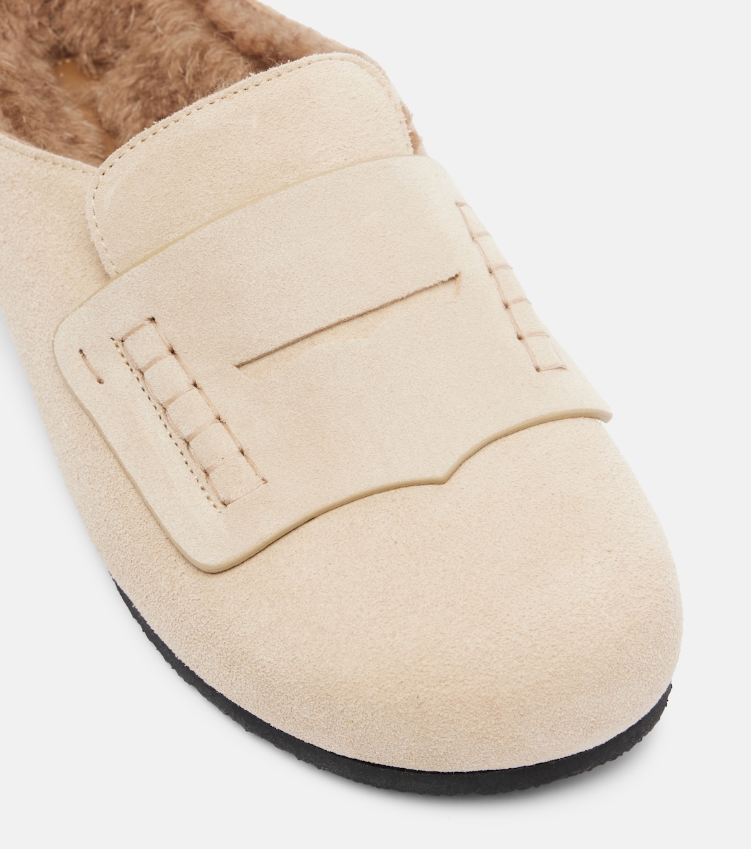Slippers aus Veloursleder mit Shearling | Jacquemus