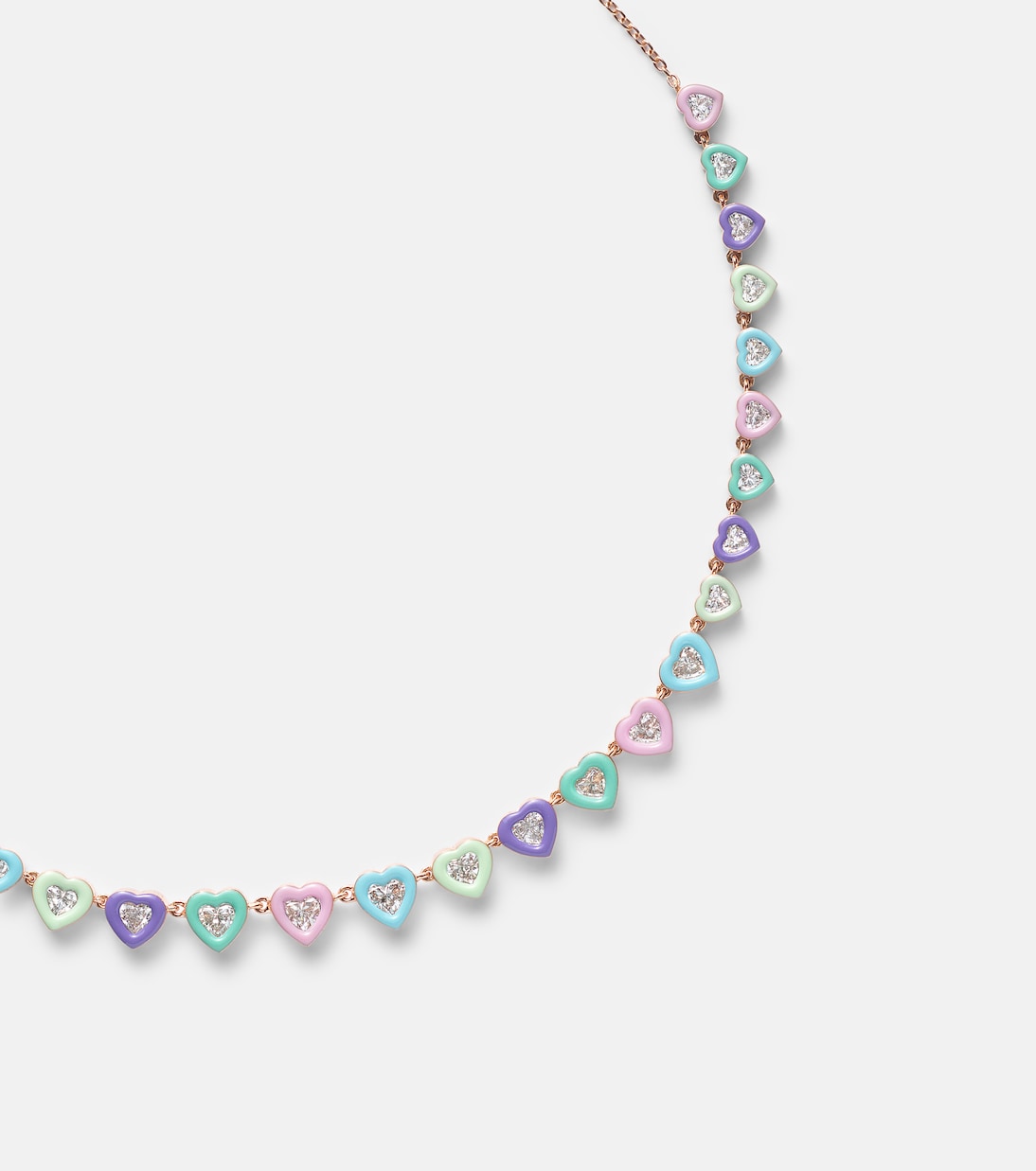 عقد تشوكر من ذهب وردي 18 قيراط وألماس Candy Crush | Kamyen