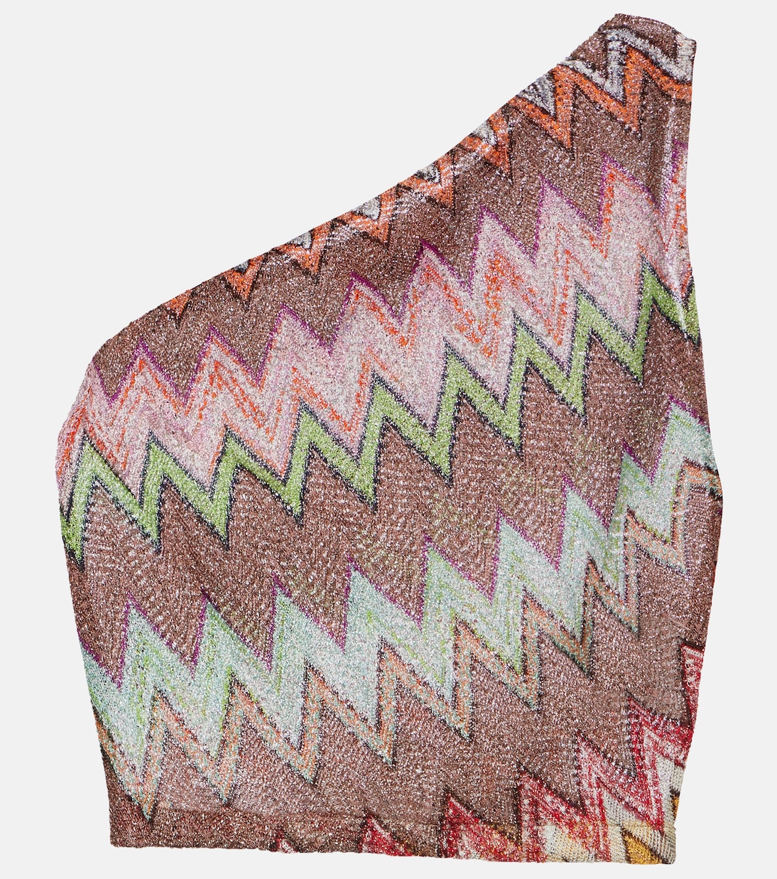 Zigzag one-shoulder lamé top | Missoni
