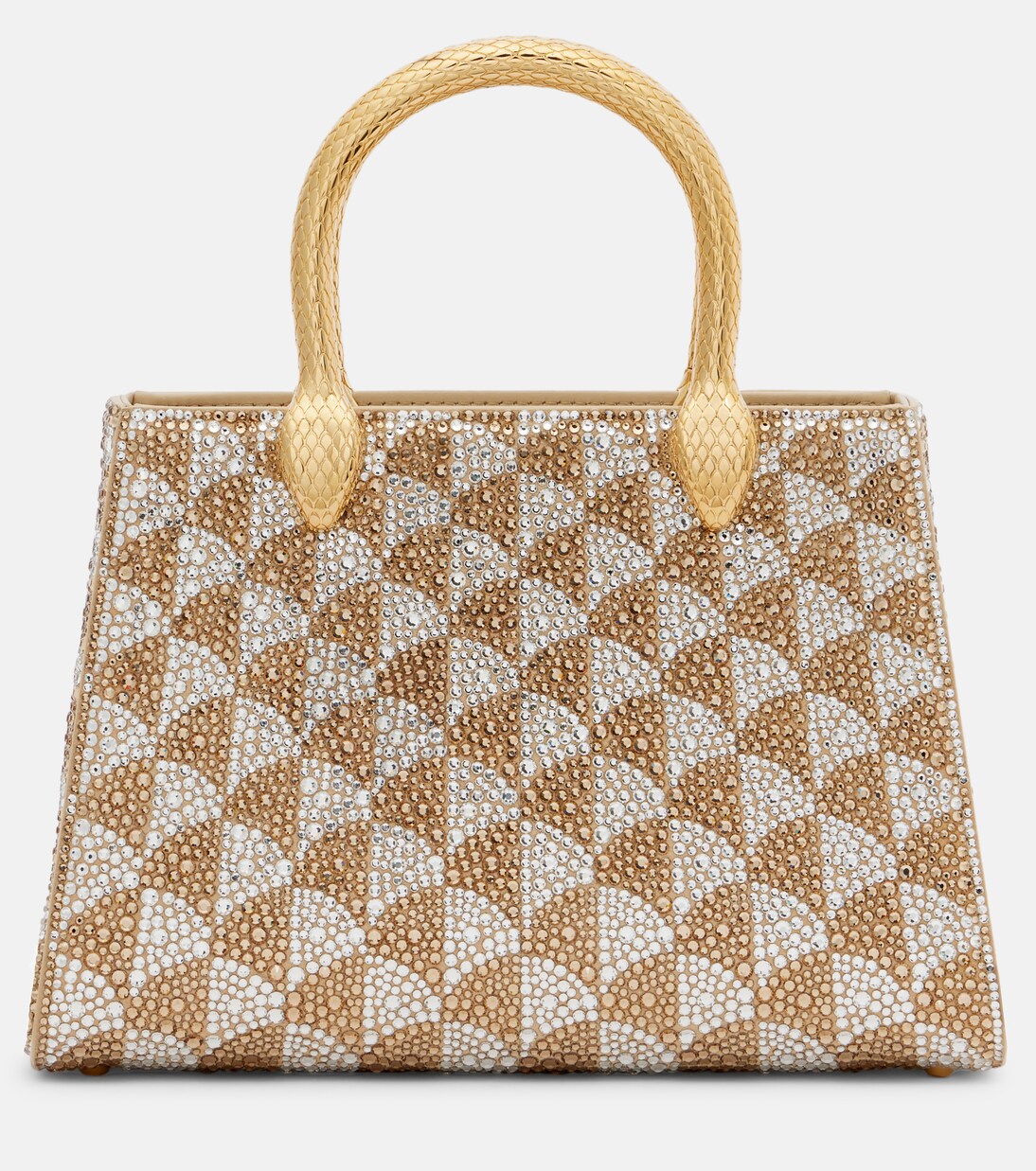Serpentine Duo Small embellished suede tote bag | Bvlgari