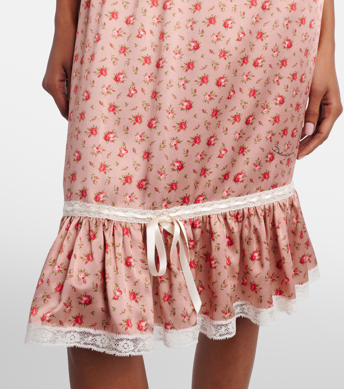 Floral silk and cotton-blend midi skirt | Dolce&Gabbana