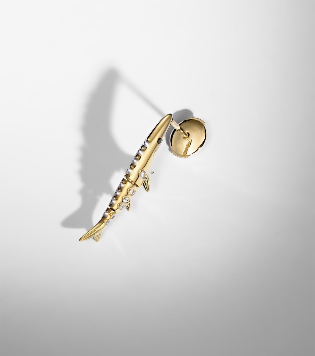 Marlin Pm 9kt gold single earring with diamonds | Yvonne Léon