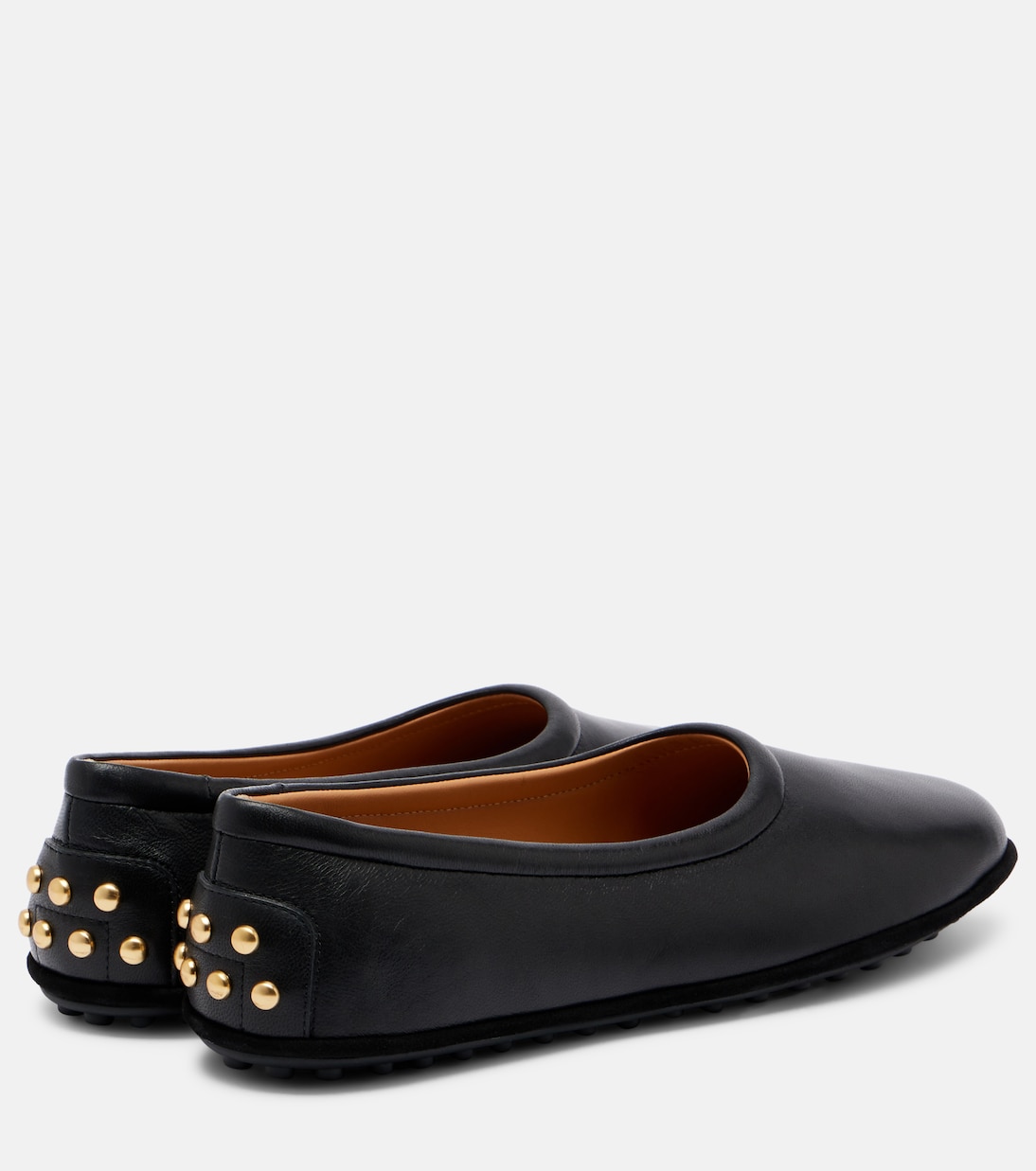 Studded leather ballet flats | Tod's