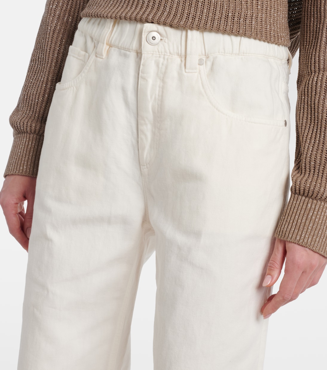 Weite Hose aus Baumwolle und Leinen | Brunello Cucinelli
