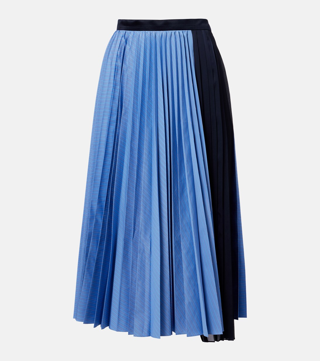 Striped cotton-blend poplin midi skirt | Sacai
