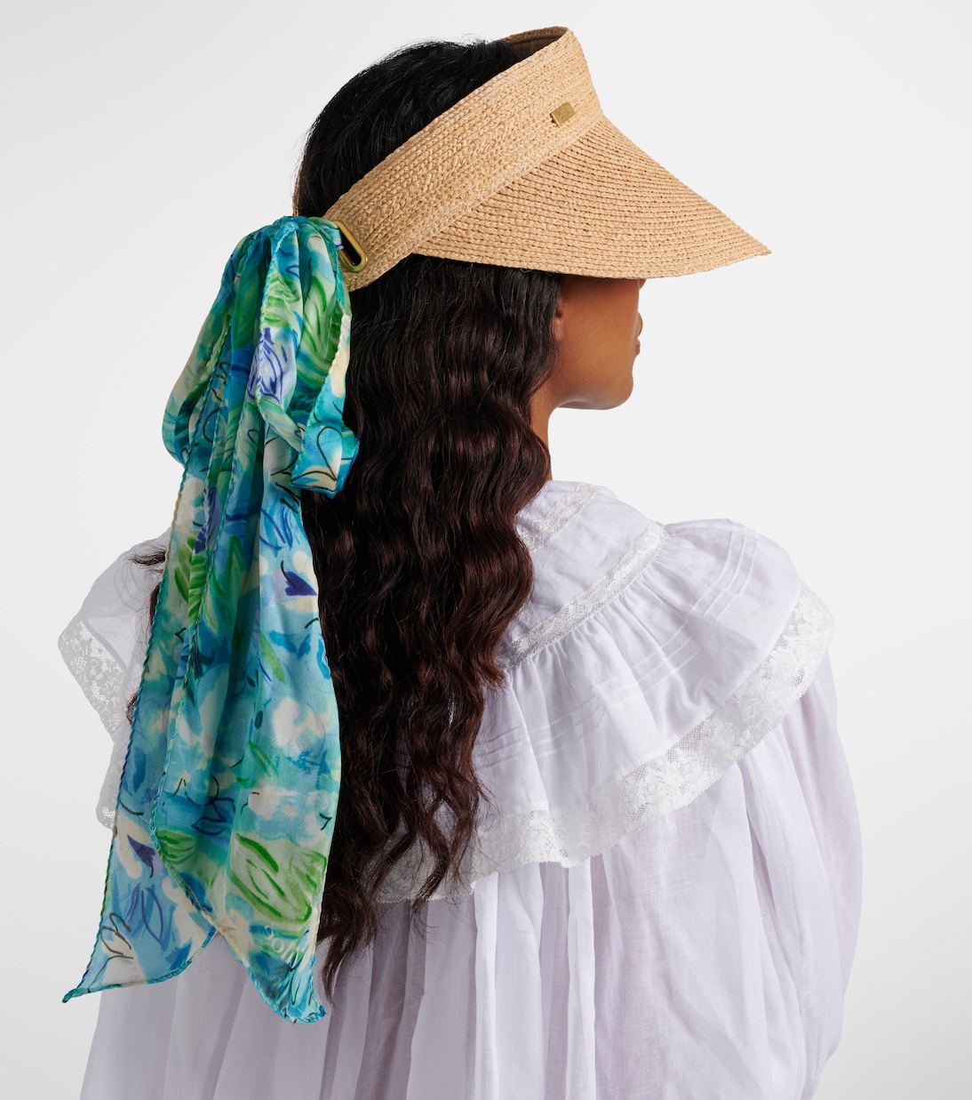 Visiera in rafia con seta | Chloé