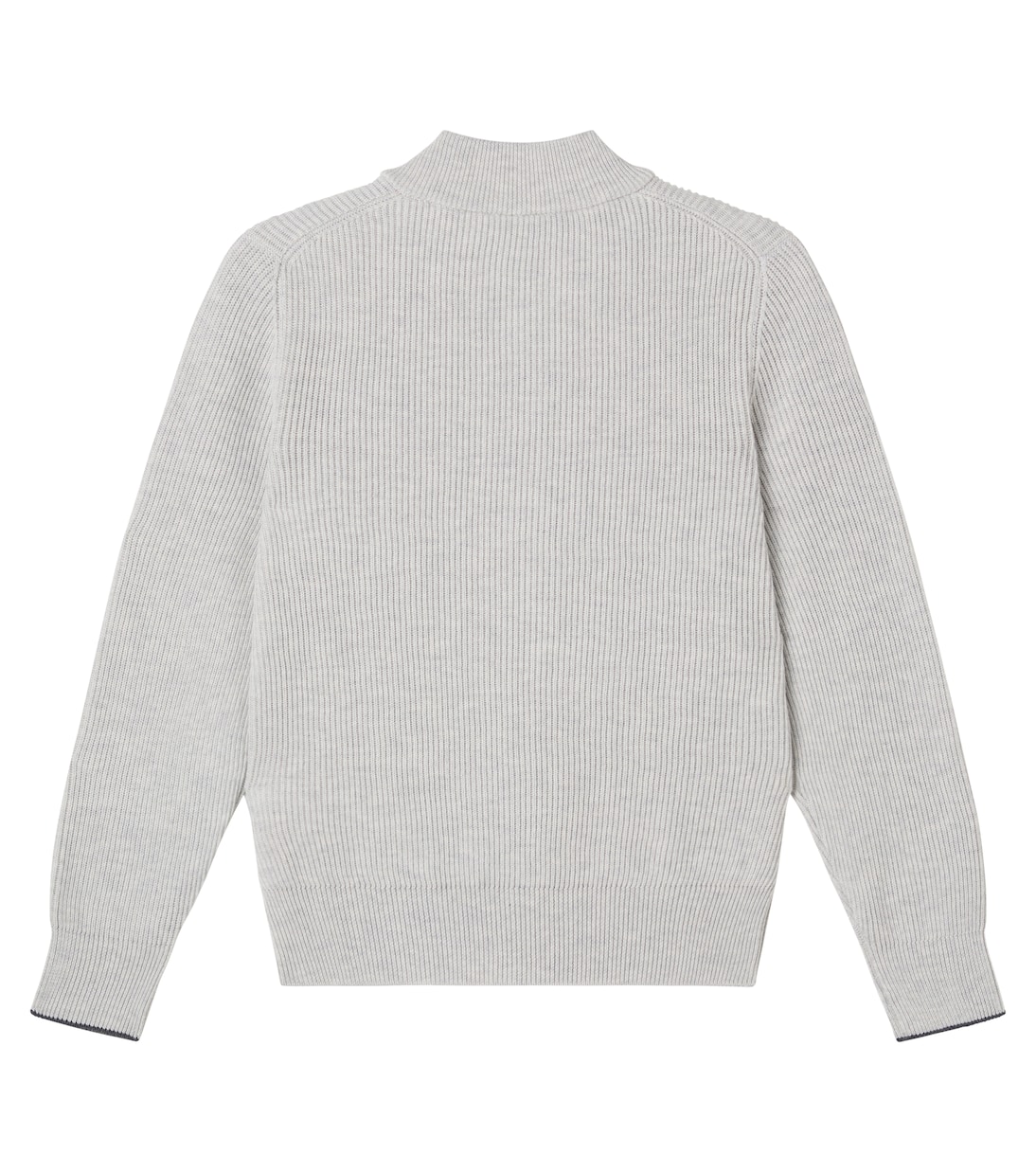 Ribbed-knit cotton zip-up cardigan | Brunello Cucinelli Kids