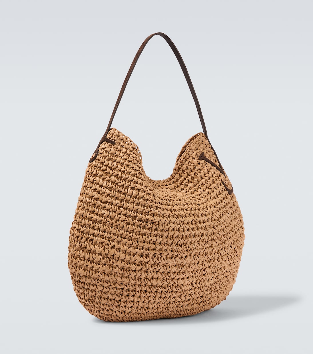 Bulb XL suede-trimmed raffia bucket bag | JW Anderson