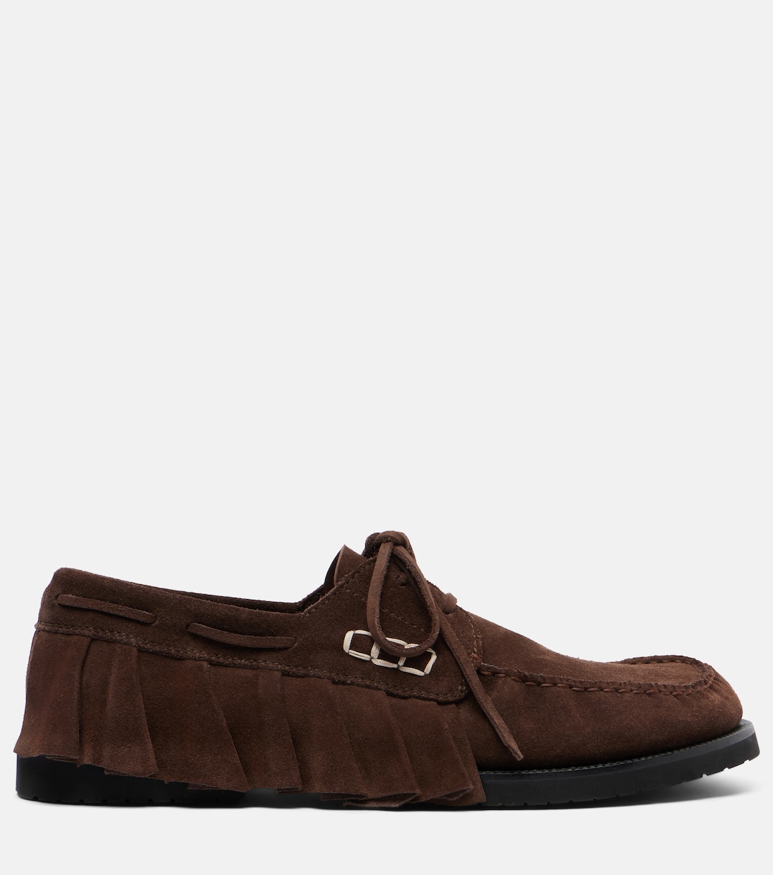 Ruffled suede boat shoes | JW Anderson