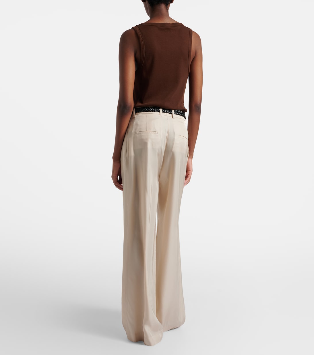 Marfa pleated twill wide-leg pants | The Frankie Shop