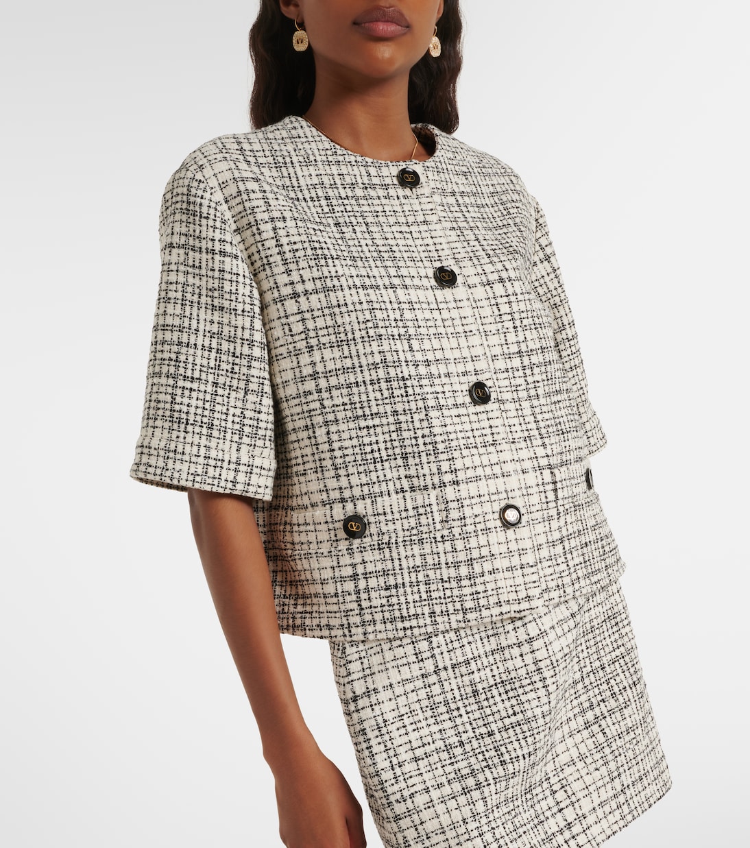 Cotton-blend tweed jacket  | Valentino