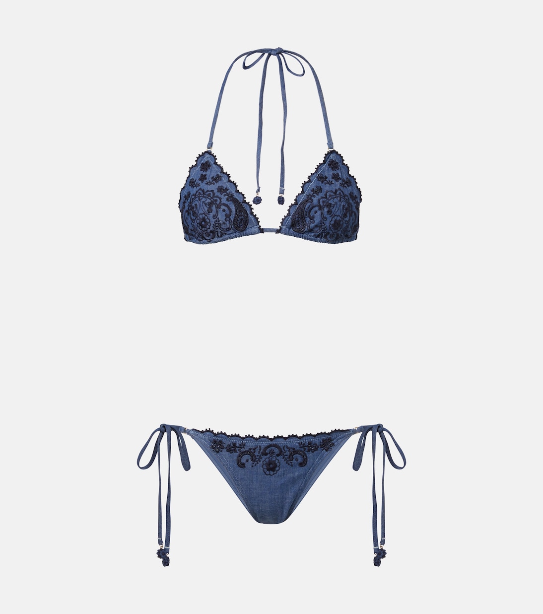 Aster embroidered denim bikini | Zimmermann