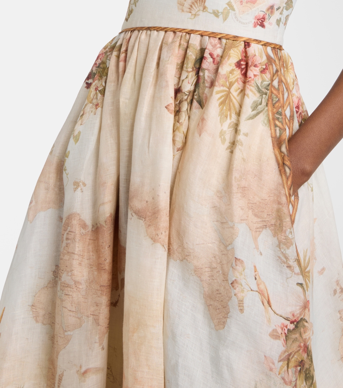 Mahon printed linen midi dress | Zimmermann
