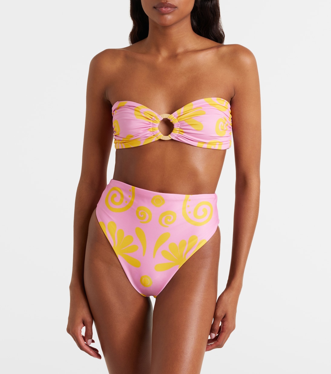 Sandra printed bandeau bikini top | Cala de la Cruz