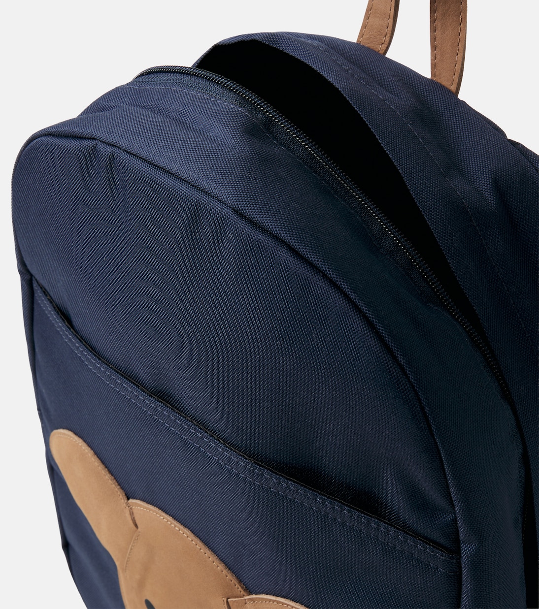 Pibbe leather-trimmed backpack | Donsje