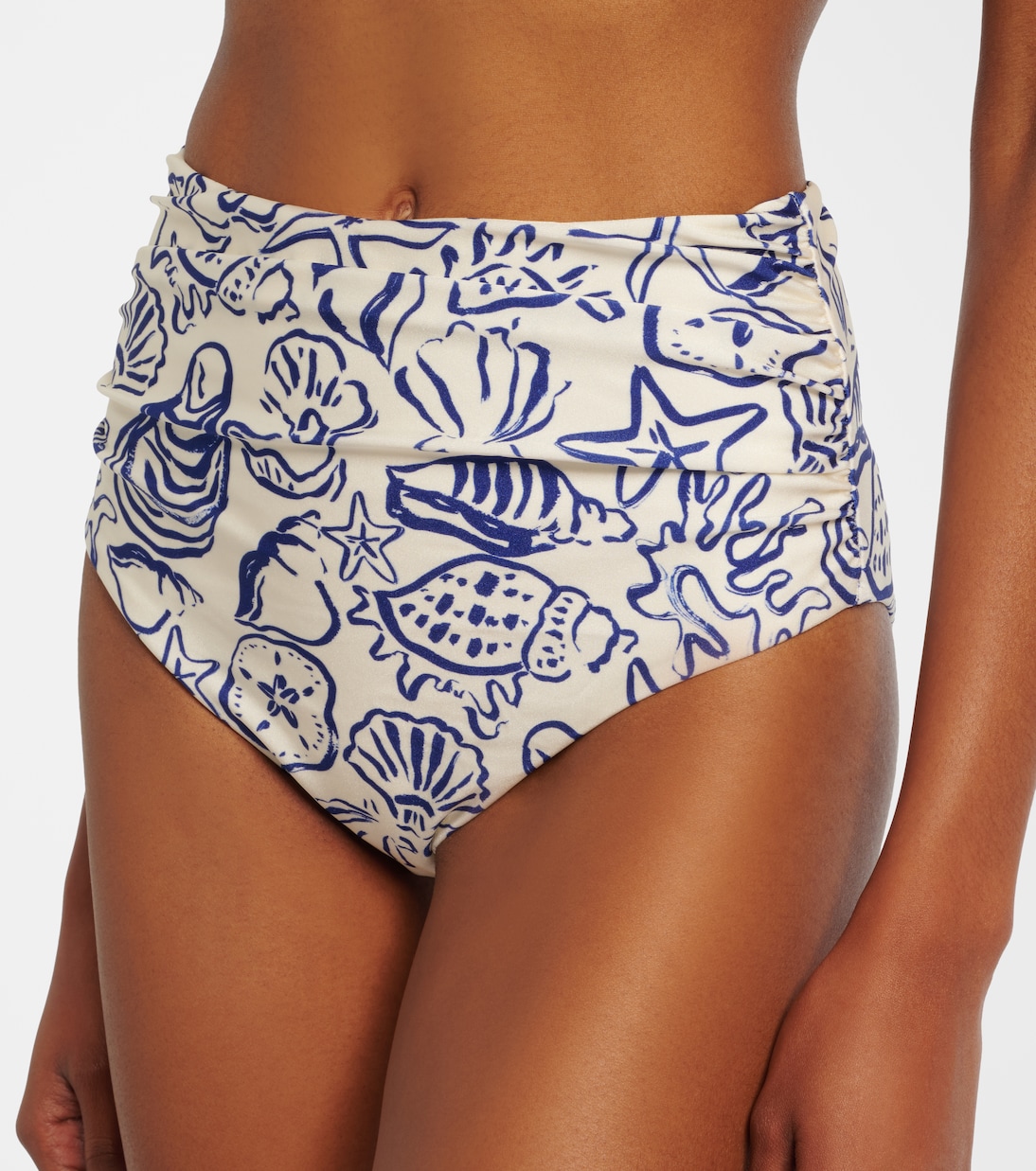 Teya ruched printed bikini bottoms | Simkhai