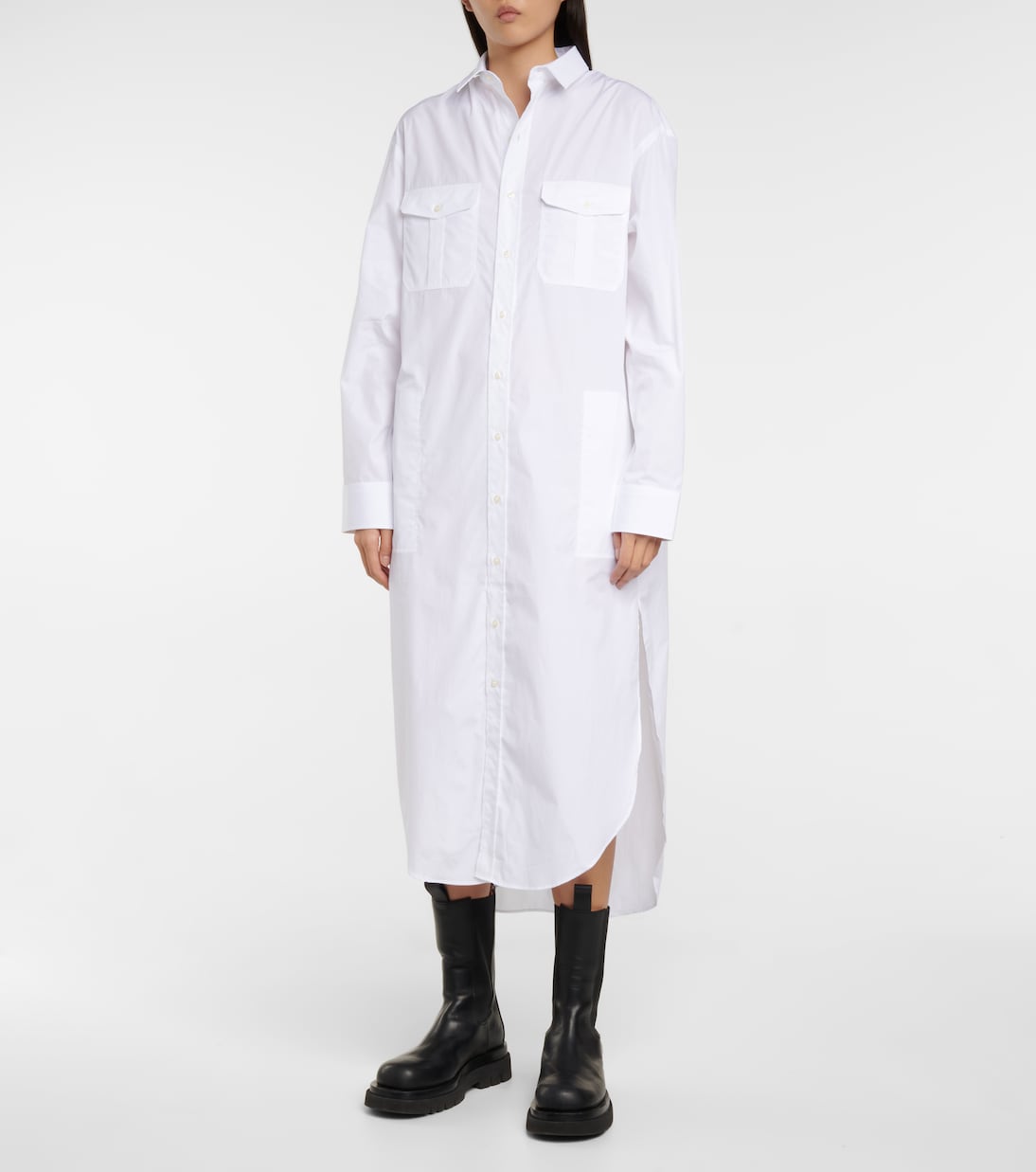 Abito chemisier in popeline di cotone | Wardrobe.NYC