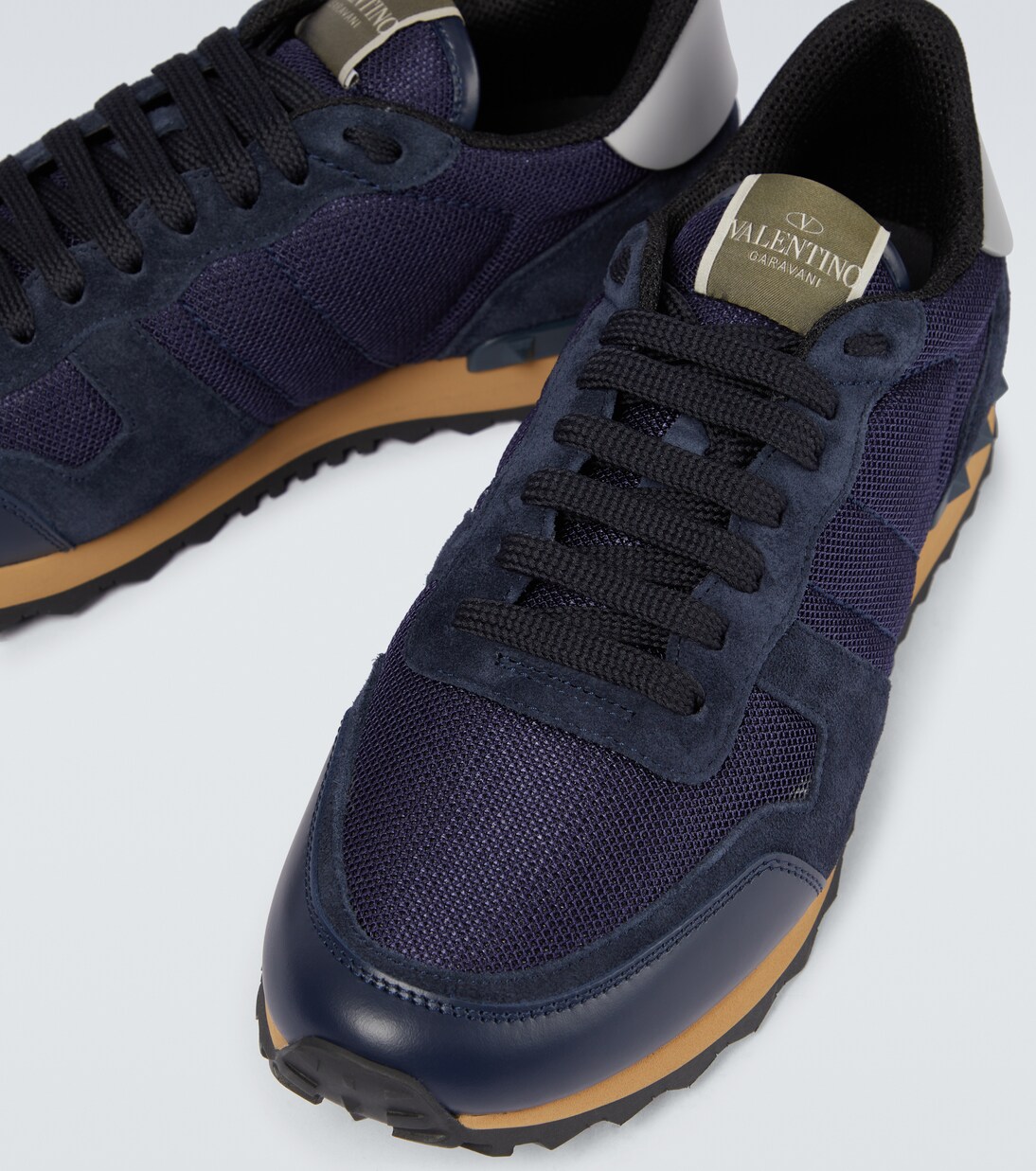 Rockrunner suede-trimmed sneakers | Valentino Garavani