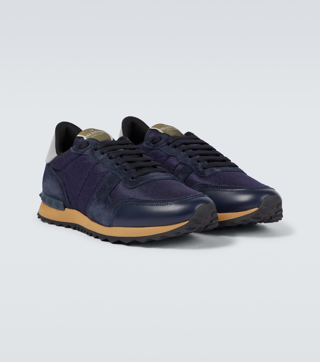 Rockrunner suede-trimmed sneakers | Valentino Garavani