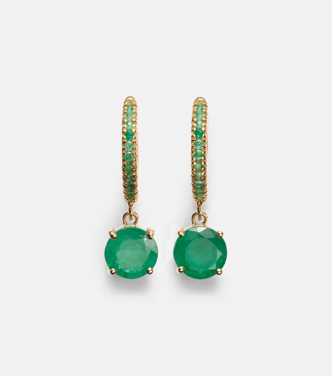 Boucles d'oreilles Grass Seed en or 18 ct et émeraudes | Ileana Makri