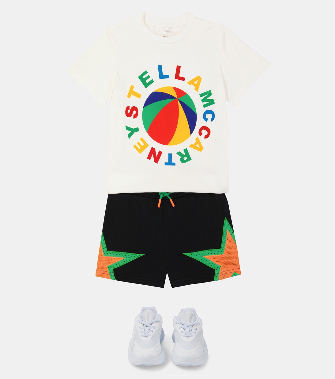 Star mesh insert cotton shorts | Stella McCartney Kids