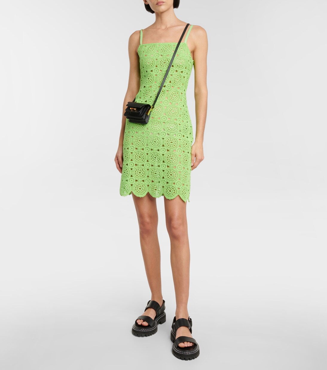 Silke cotton-blend crochet minidress | Rotate