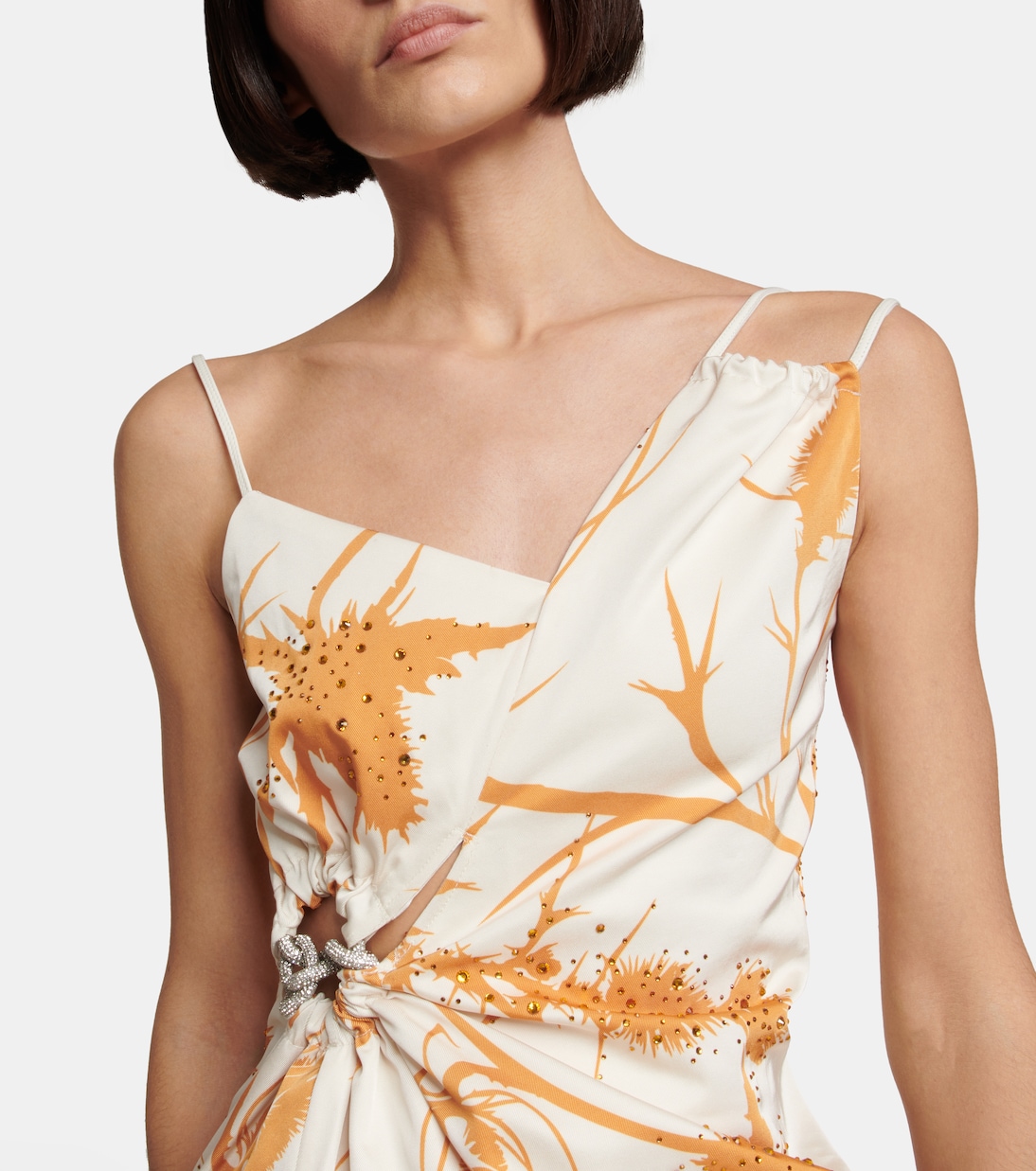 Robe midi asymétrique imprimée | Jacques Wei