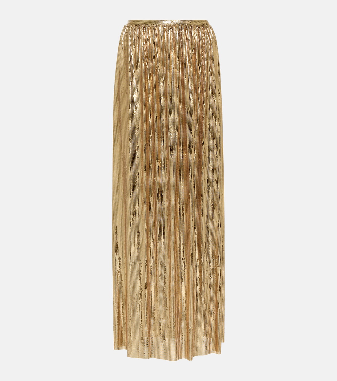 High-rise metallic mesh maxi skirt | Rabanne