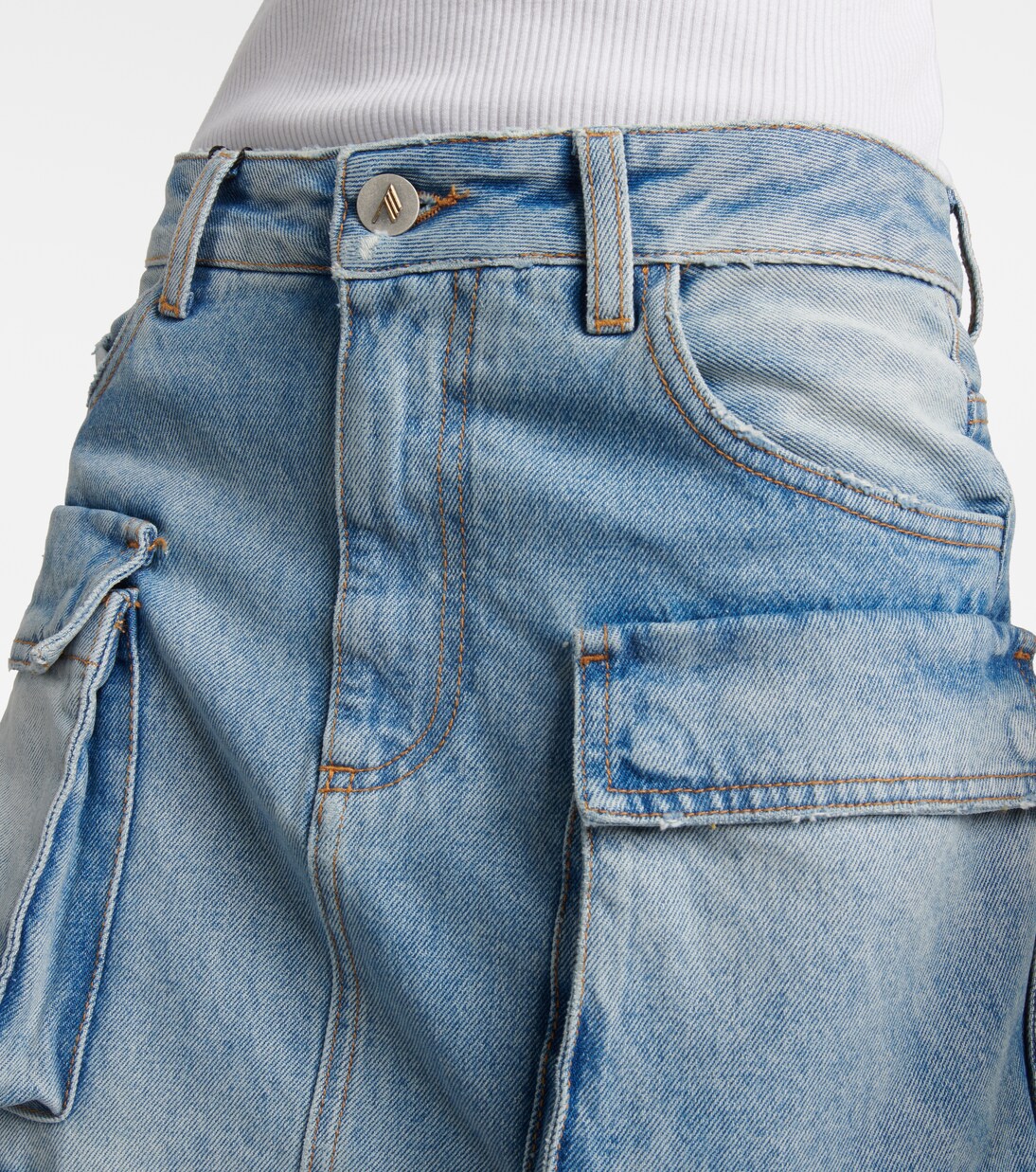 Cargo denim midi skirt | The Attico