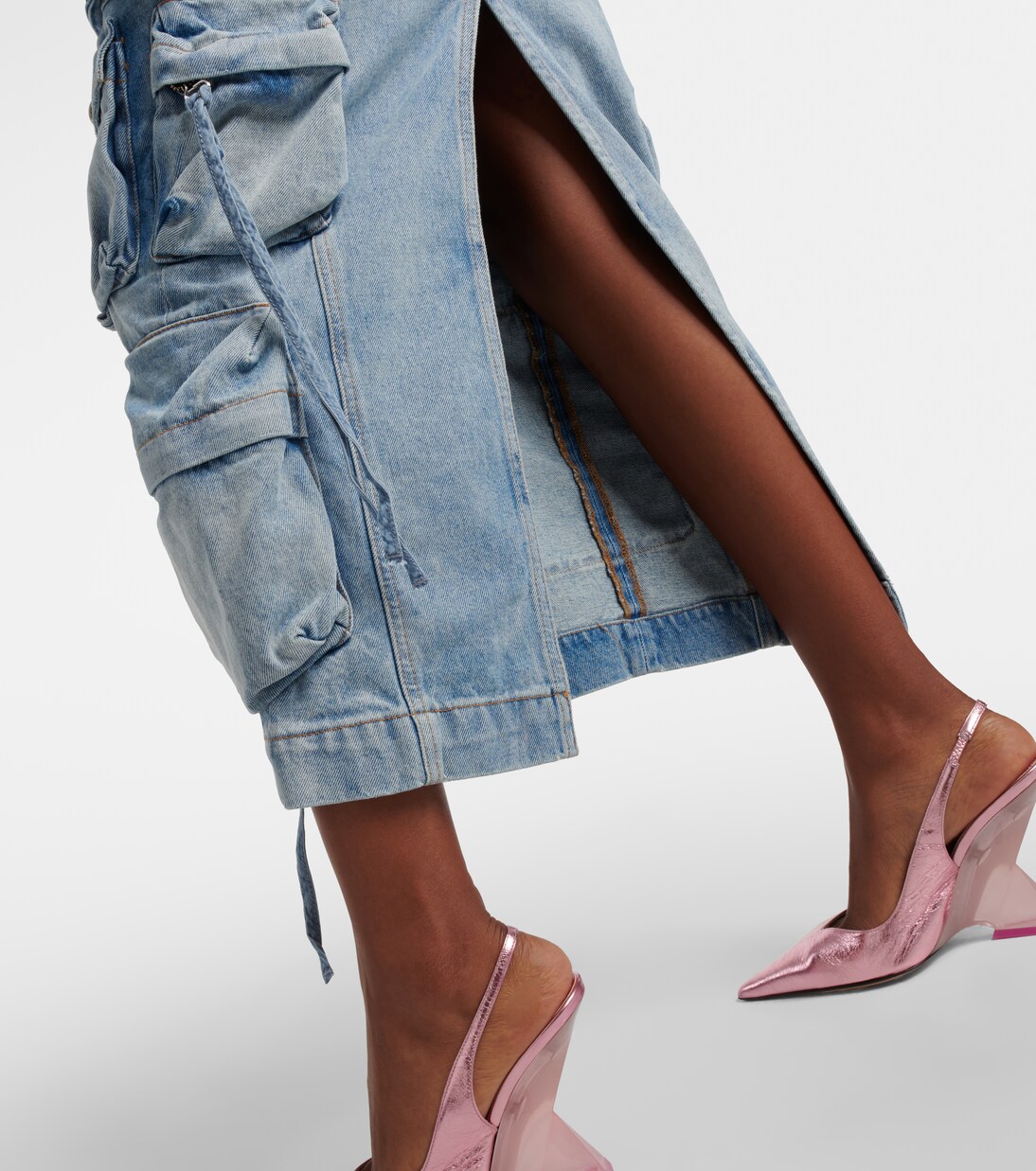 Cargo denim midi skirt | The Attico