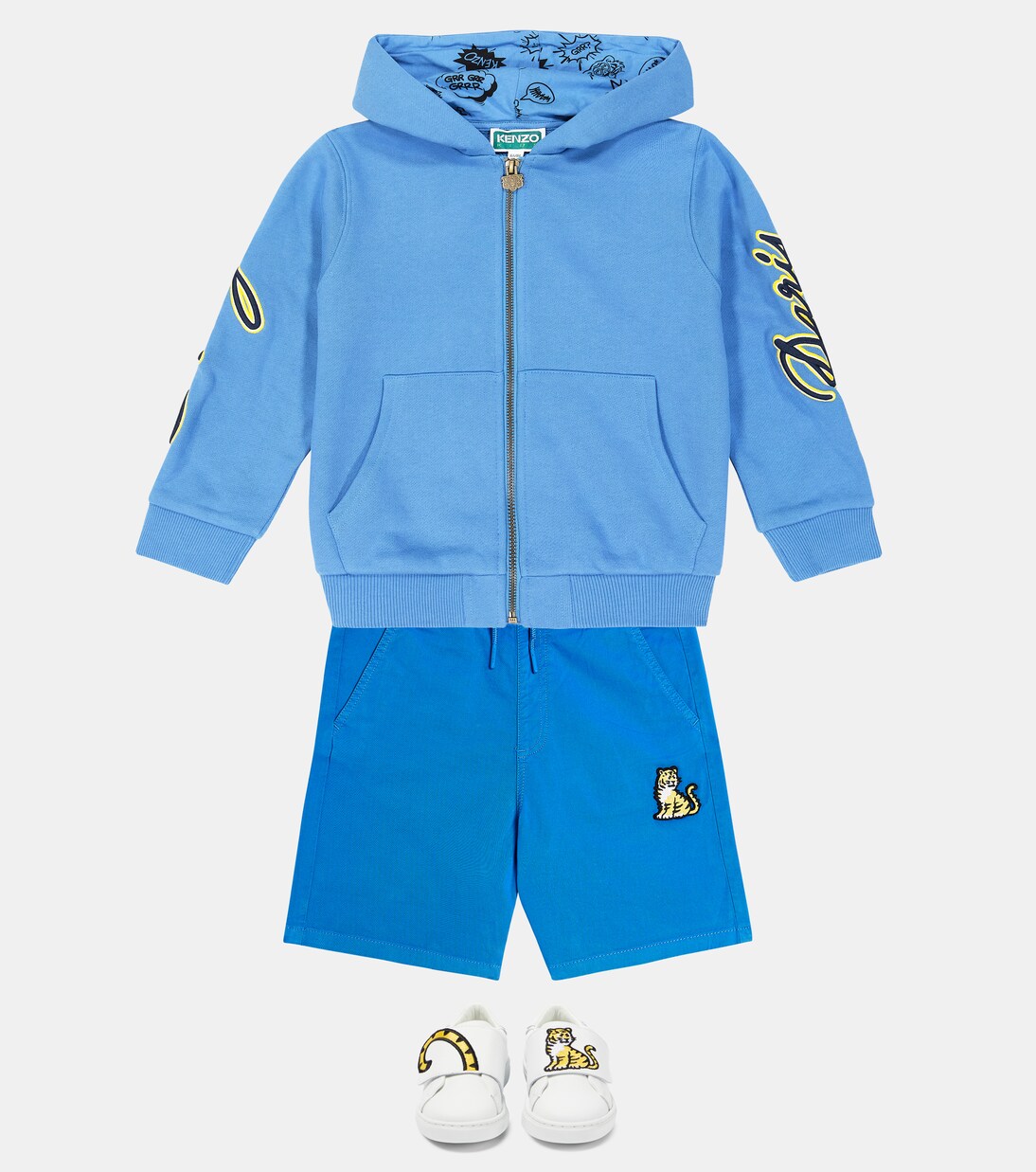Logo appliqué cotton hoodie | Kenzo Kids