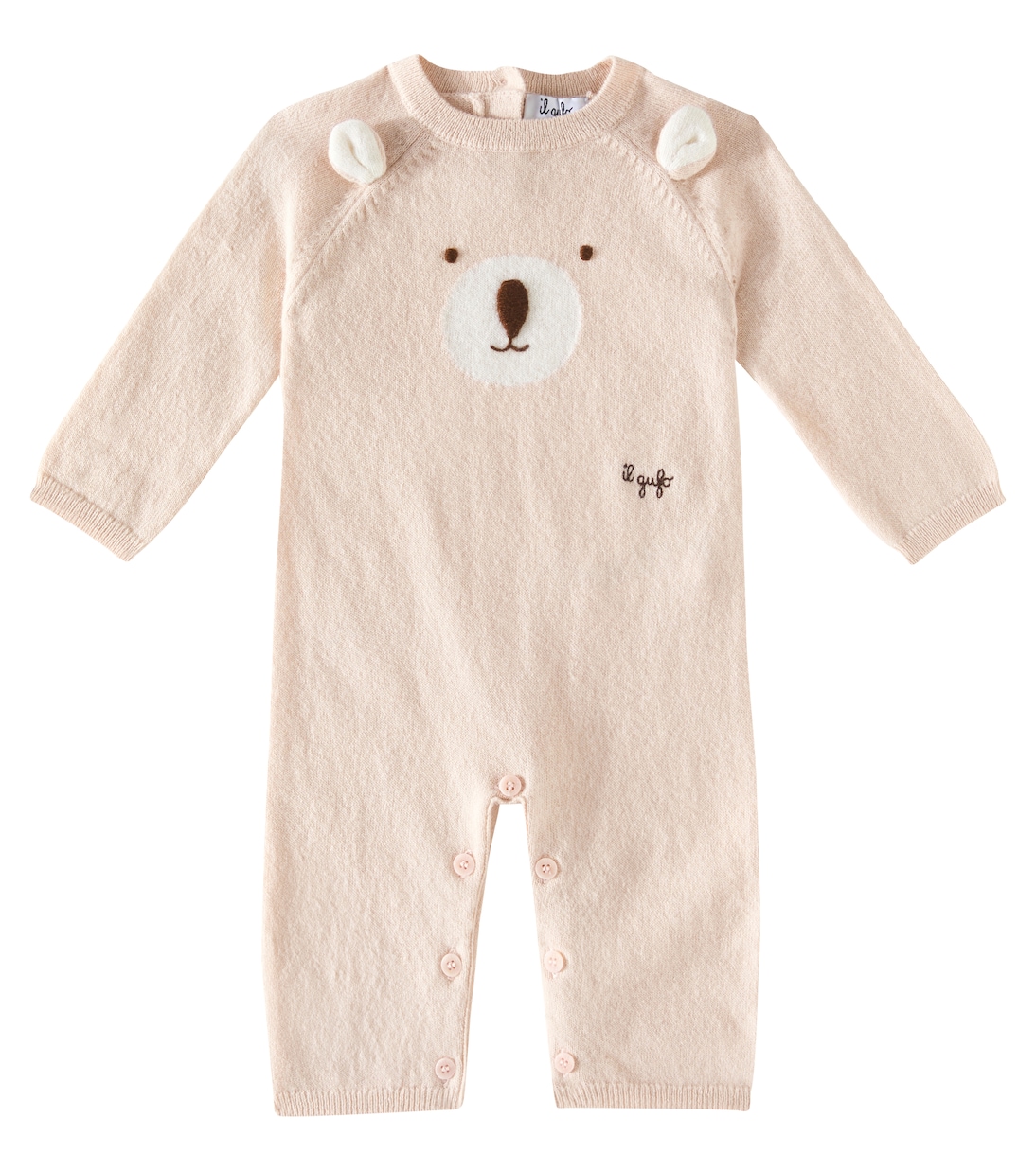 Baby embroidered virgin wool onesie | Il Gufo