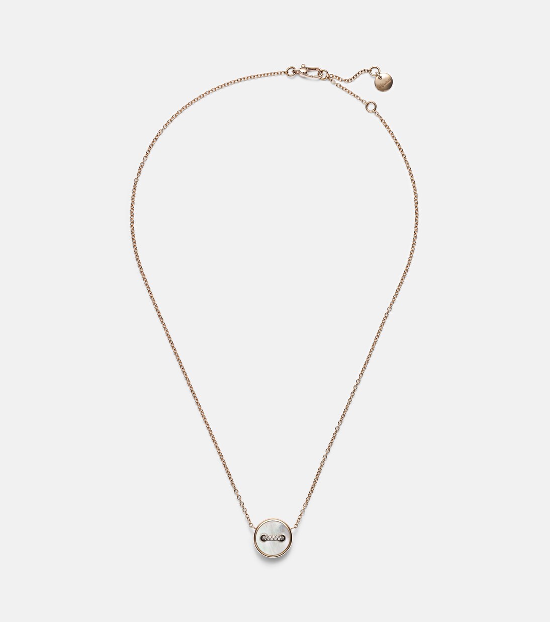 Pom Pom Dot 18kt rose gold pendant necklace with mother-of-pearl and diamonds | Pomellato