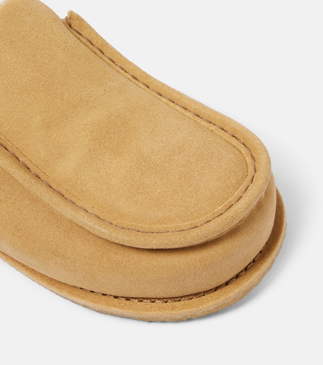 Slippers aus Veloursleder mit Shearling | JW Anderson