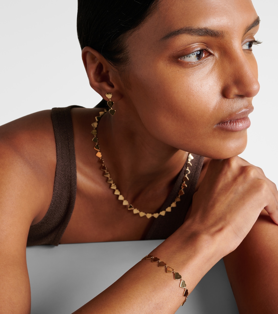 Pure Heart Eternity 14kt gold bracelet | Sydney Evan