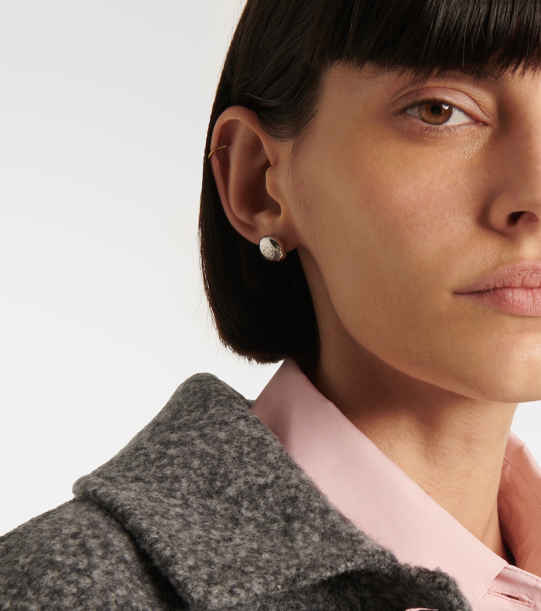 Anagram Pebble sterling silver stud earrings | Loewe