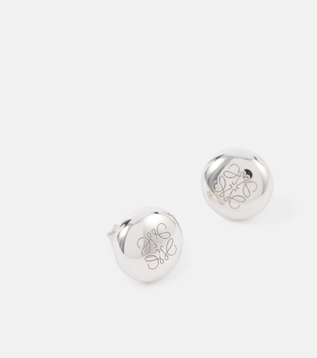 Anagram Pebble sterling silver stud earrings | Loewe