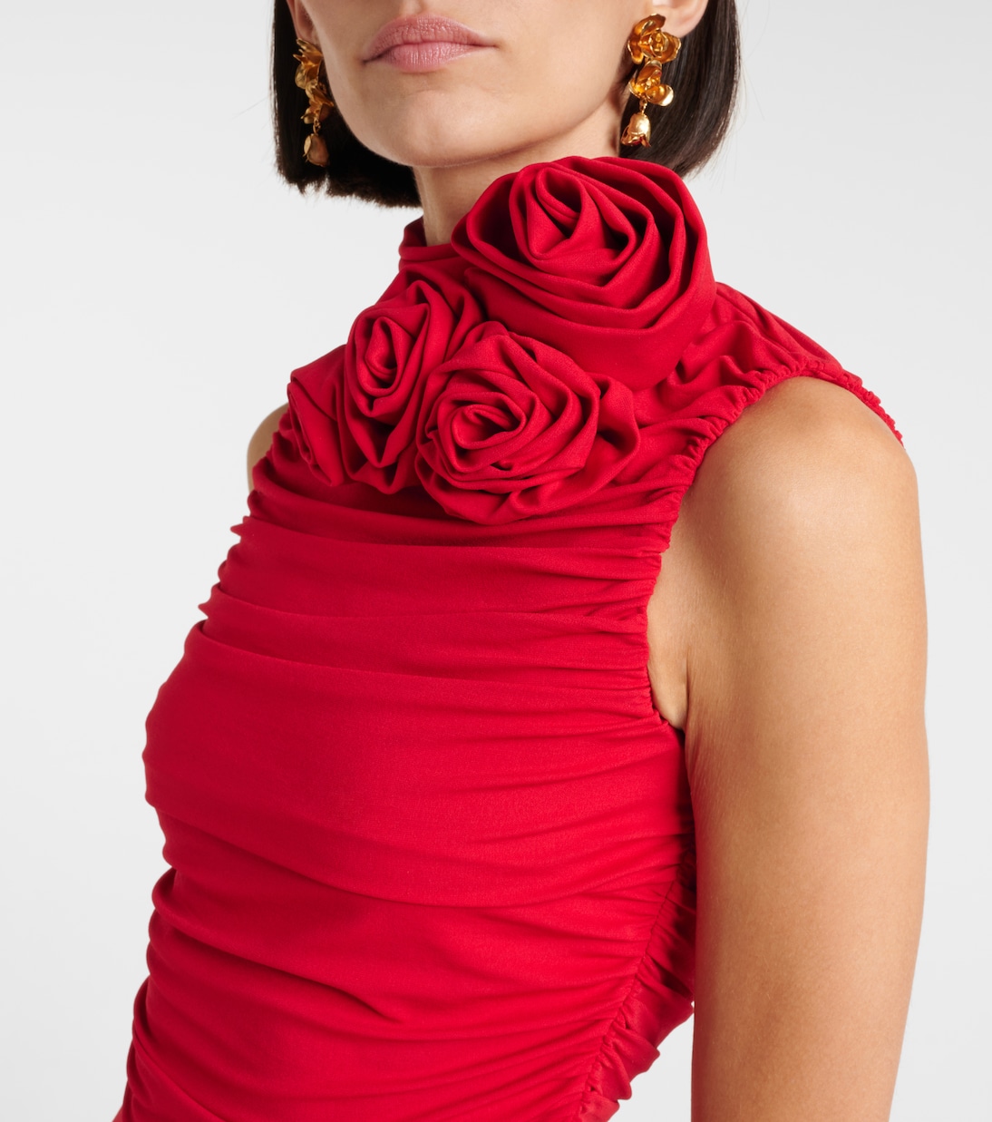 Floral-appliqué ruched jersey gown | Magda Butrym