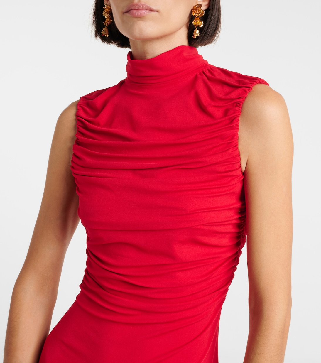 Floral-appliqué ruched jersey gown | Magda Butrym