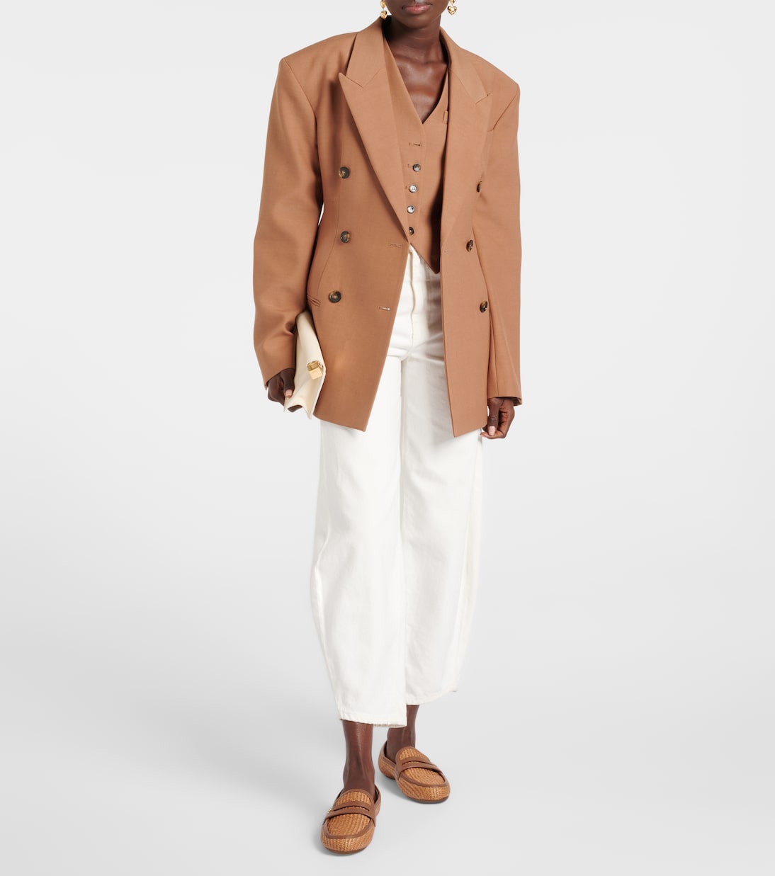 Leather-trimmed raffia loafers | Gianvito Rossi