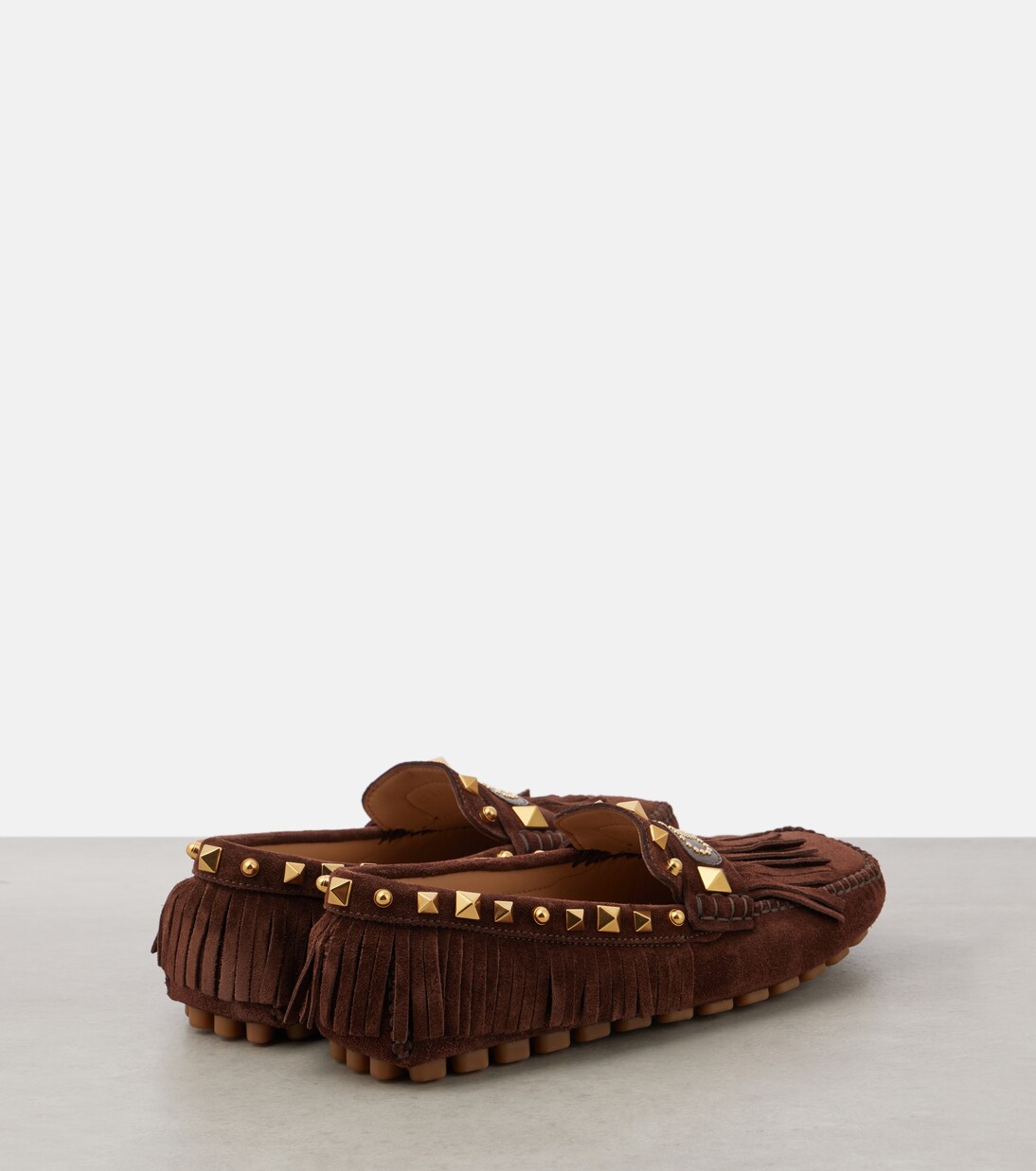 VLogo fringed suede driving shoes | Valentino Garavani